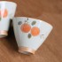 Hand-painted Persimmon Tea Set with One Pot and Two Cups