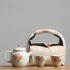 Hand-painted Persimmon Tea Set with One Pot, Two Cups, and Storage Bag