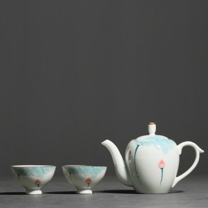 Hand-painted Lotus Tea Set