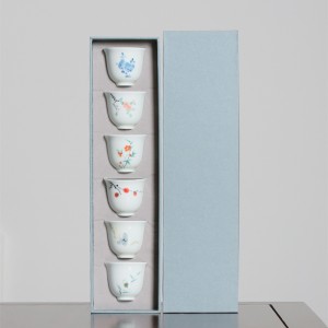 Hand-painted White Porcelain Small Tea Cup Set