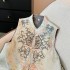 Traditional Chinese-style Embroidered Vest with Retro Mandarin Collar and Sleeveless