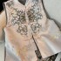 Traditional Chinese-style Embroidered Vest with Retro Mandarin Collar and Sleeveless