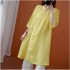 Retro Button Loops Slant Collar Mid-Length Cotton Linen Shirt for Women