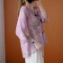 Printed V-Neck Three-Quarter Sleeve Linen Shirt