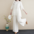 Cotton Linen Yoga Wear Summer Zen Meditation Ensemble