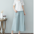 Embroidered Cotton Linen Retro Button Loops Linen Wide-Leg Pants