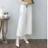 Embroidered Cotton Linen Retro Button Loops Linen Wide-Leg Pants