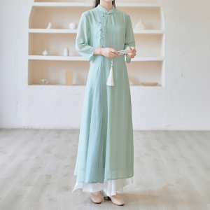 Traditional Chinese-style Retro Zen Tea Ceremony Long Dress