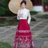 New Chinese style top embroidered and woven gold horse face skirt