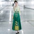 Chinese style irregular top double-sided embroidered silk skirt set