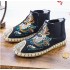 Men's Retro Cotton-Padded Shoes with Embroidered Chinese Style, Layered Sole Short Boots