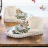 Men's Retro Cotton-Padded Shoes with Embroidered Chinese Style, Layered Sole Short Boots