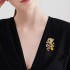 Golden Dragon Playing Pearl brooch, high-end suit accessory pin
