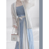 Modern Song-Style Hanfu Cross-Collar Top & Spaghetti-Strap Three-Panel Skirt Modern Song-Style Hanfu Cross-Collar Top & Spaghetti-Strap Three-Panel Skirt