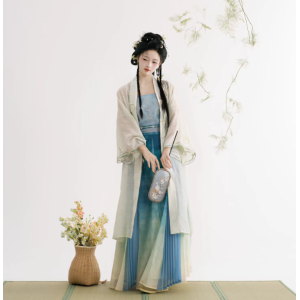Song-Style Hanfu Outer Beizi, Camisole, and Three-Panel Skirt