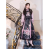 Improved Ankle-Length Mamian Skirt and Crew Neck Vest Set, Dark-Style Chinese Hanfu Women’s Outfit