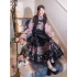 Improved Ankle-Length Mamian Skirt and Crew Neck Vest Set, Dark-Style Chinese Hanfu Women’s Outfit
