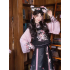 Improved Ankle-Length Mamian Skirt and Crew Neck Vest Set, Dark-Style Chinese Hanfu Women’s Outfit