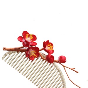 Intangible cultural heritage velvet plum blossom hair comb and hair accessories