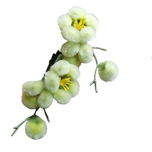Intangible cultural heritage velvet hairpin green plum blossom hair accessories