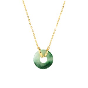 Natural Jadeite A-Grade Peace Buckle Necklace - Vintage Style
