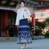 Chinese style Chinese style suit makeup flower woven gold pleated horse face skirt