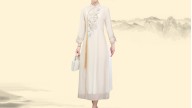 Audrey Qipao Ethnic Style Embroidered Flower Tea Dress