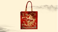 Dragon-Emblazoned Women's Red Tote Bag
