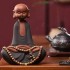 Zen-inspired Purple Clay Little Monk: Buddha-themed Decoration for Living Room and Tea Room