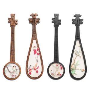 Chinese Classical Redwood Musical Instrument Bookmark Set