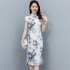 Blue and White Porcelain Silk Cheongsam Dress - Summer New Collection