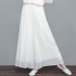 White Zen-inspired Women's Autumn/Winter Ink Painting Cheongsam Dress