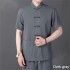 Summer Chinese Style Men's Ice Silk Short Sleeve Suit for Middle-aged and Elderly, Tai Chi Uniform