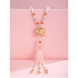 Yan Suo Qi Luo: Children's Horse-Face Skirt Necklace, Traditional Chinese Hanfu Soft Jade Pendant