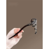 Black Sandalwood Silver Lock Tassel Hairpin, Ancient Style Headpiece, Hanfu Accessory