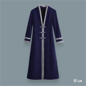 2023 Autumn and Winter Mid-Length Thickened Plush Middle-Aged Mother Coat