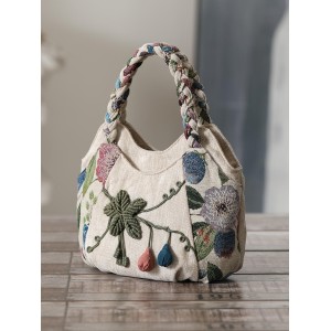 Ethnic Style Hand-Woven Canvas Bag