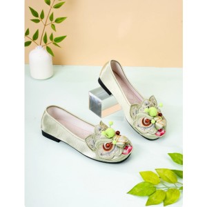 Vintage Chinese Style Tiger Head Slip-On Flats   Soft Sole & Non-Slip