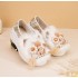 Platform Real Fur Tiger-Head Embroidered Shoes  Handmade Hanfu Ethnic Flats for Women