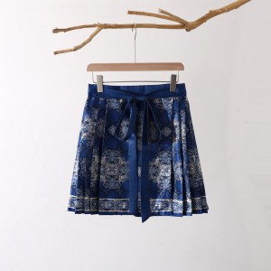 Vintage Chinese Ma Mian Skirt with Adjustable Sash (Mid-Length)