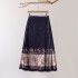 Long High-Waisted Ma Mian Skirt with Adjustable Waist Band