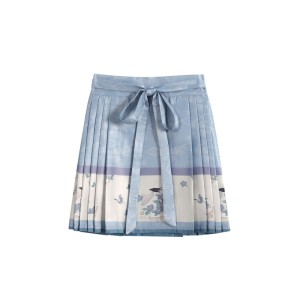 Modern Chinese-Inspired Short Ma Mian Skirt with Adjustable Tie Waist | Versatile A-Line Silhouette
