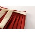 Red New-Chinese-Style Ma Mian Skirt with Sash (Half-Length)