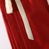 Red New-Chinese-Style Ma Mian Skirt with Sash (Half-Length)