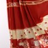 Red New-Chinese-Style Ma Mian Skirt with Sash (Half-Length)